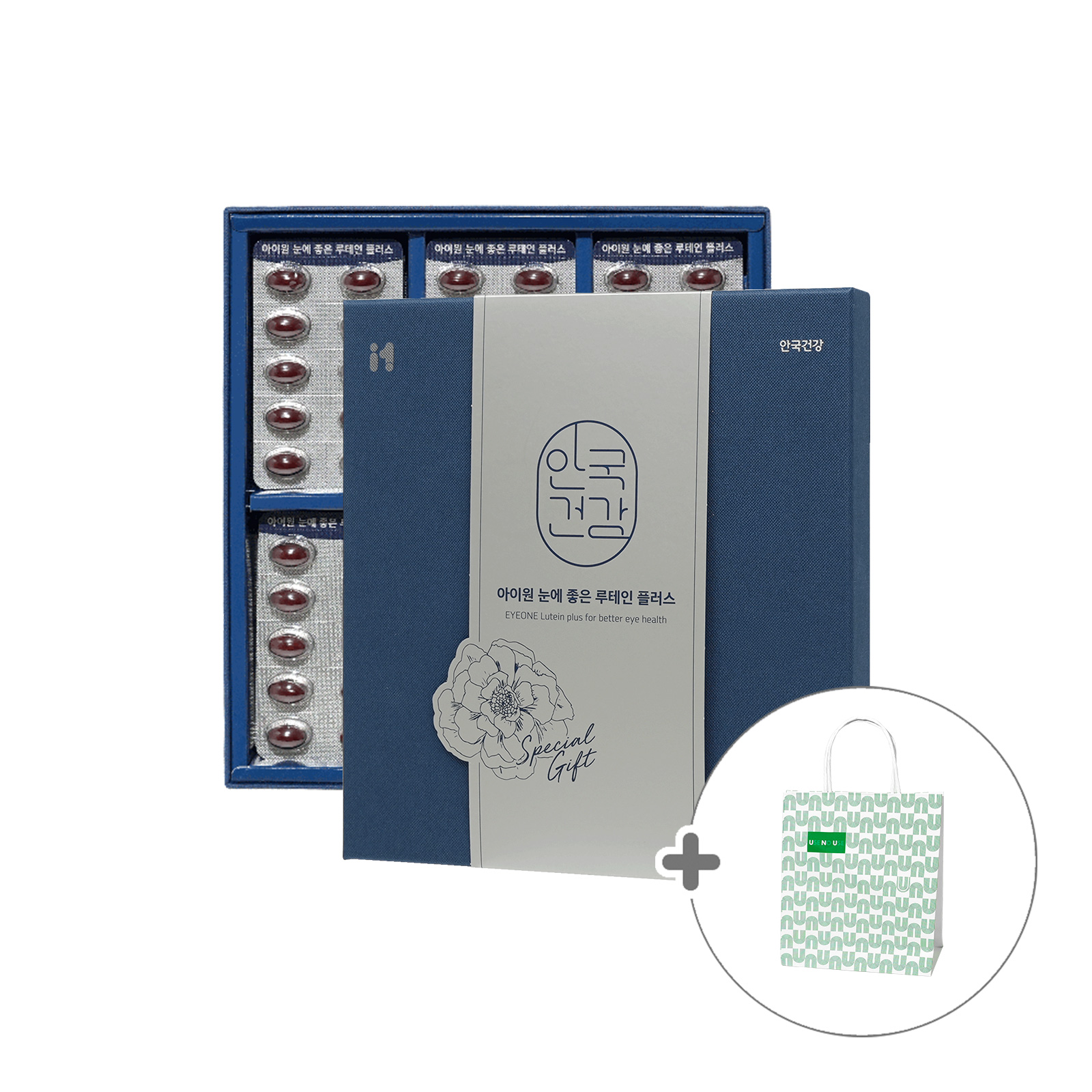 [안국건강](+쇼핑백증정) 아이원 눈에 좋은 루테인 플러스 선물세트 180캡슐 (6개월분)