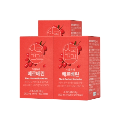 [안국건강] 식물유래 베르베린 *인도 매자나무추출물 항산화 혈당 60정 3박스 (3개월분)