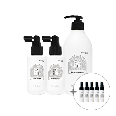 [앵콜블프]★초특가★ 모리필 천연 탈모샴푸(1)+헤어토너(2)+사은품토너(5)