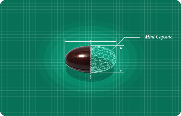 초록 배경 위 작은 캡슐 비주얼