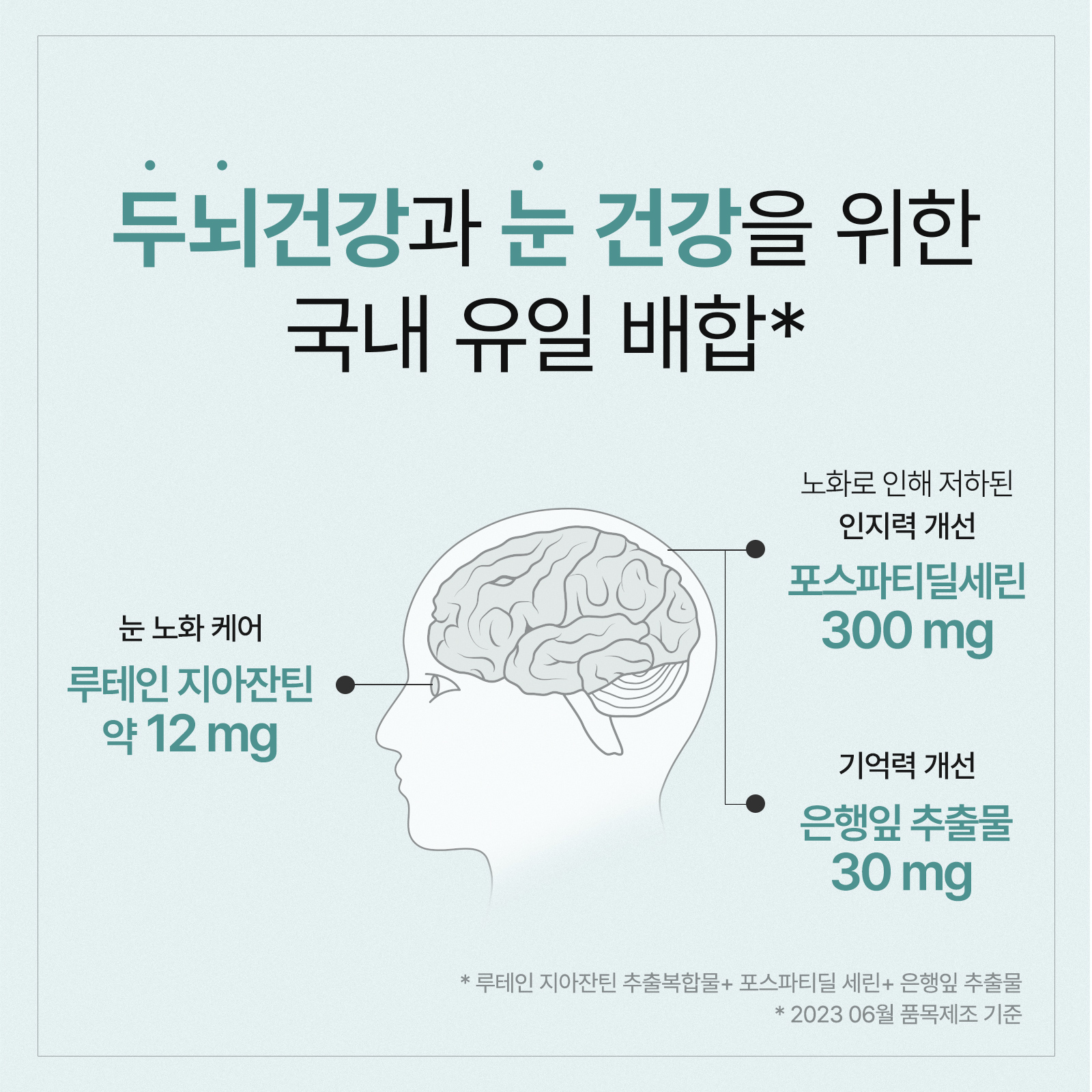 [첫구매] 아이원 브레인 비전 60캡슐 (1개월분) PS 포스파티딜세린 루테인지아잔틴